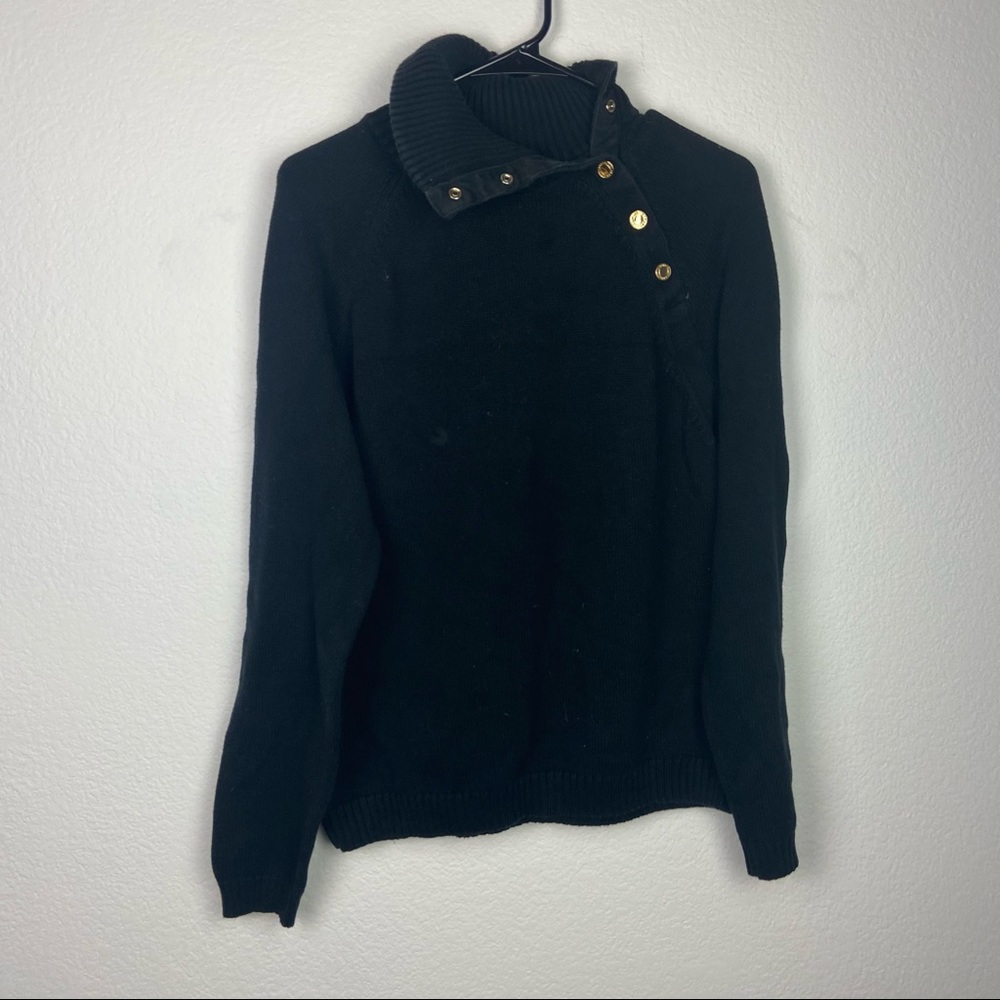 Lauren Ralph Lauren Mock Boat Neck Button Sweater